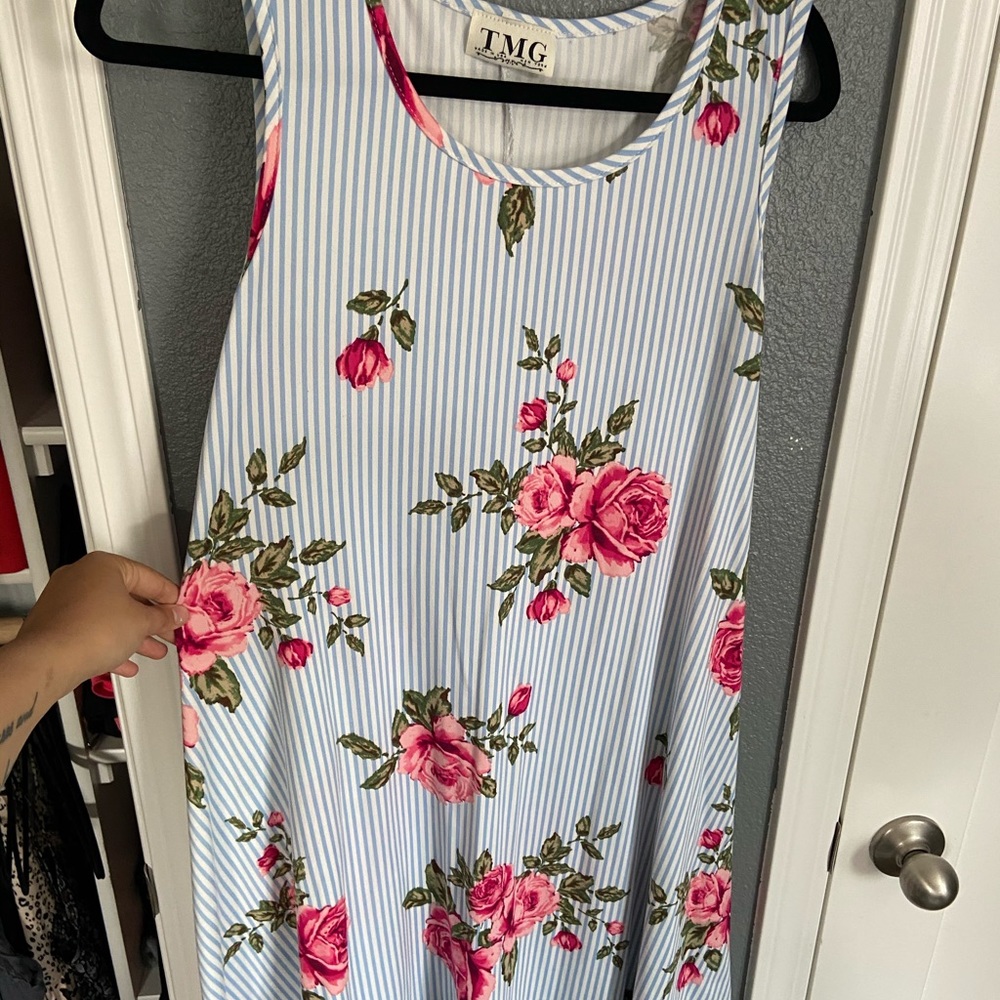 Striped floral dress